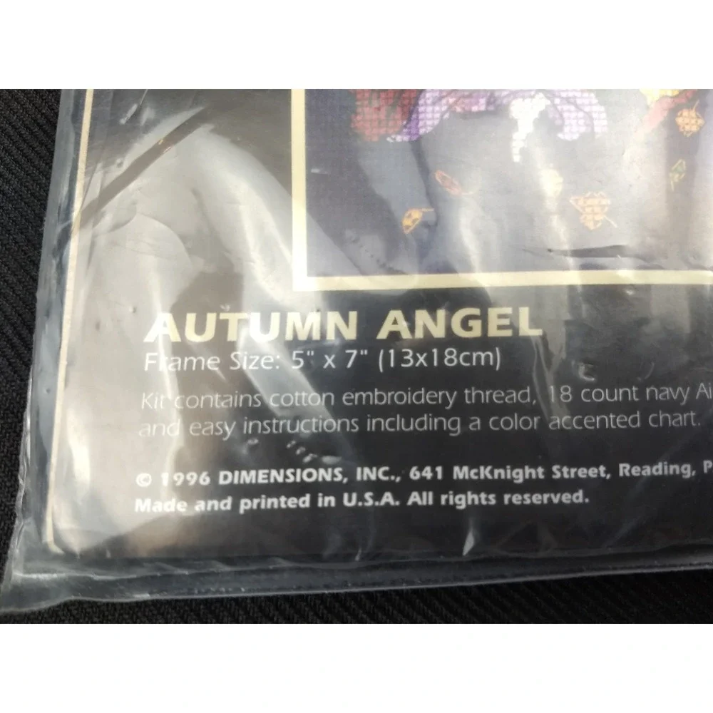 Dimensions Autumn Angel Counted Cross Stitch Kit 6717 Vtg 1996 5x7 SEALED NEW